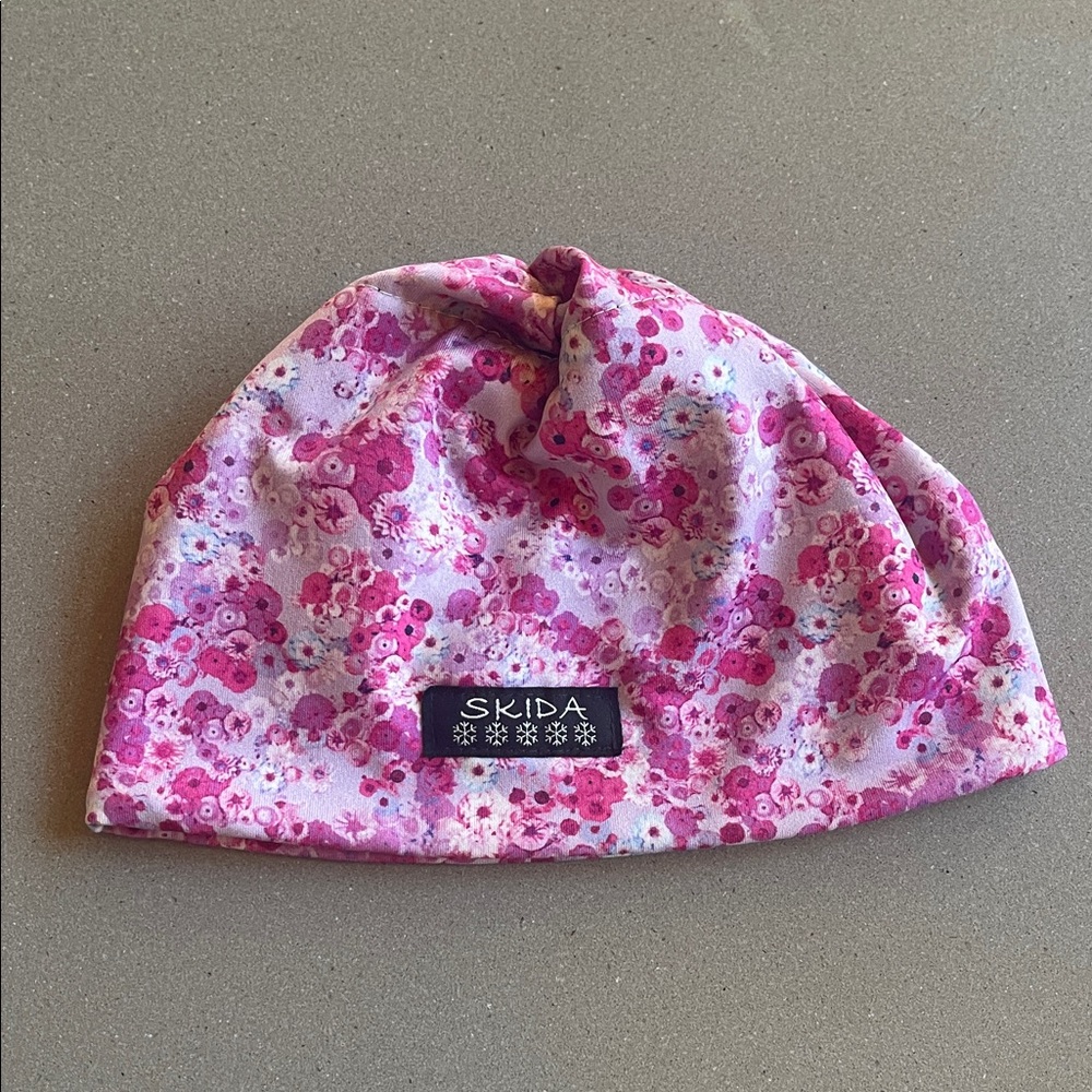 Skida Pink Floral Kids Beanie